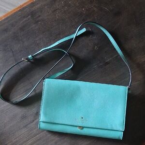 Kate Spade Blue Crossbody Bag with Flap-Over Design